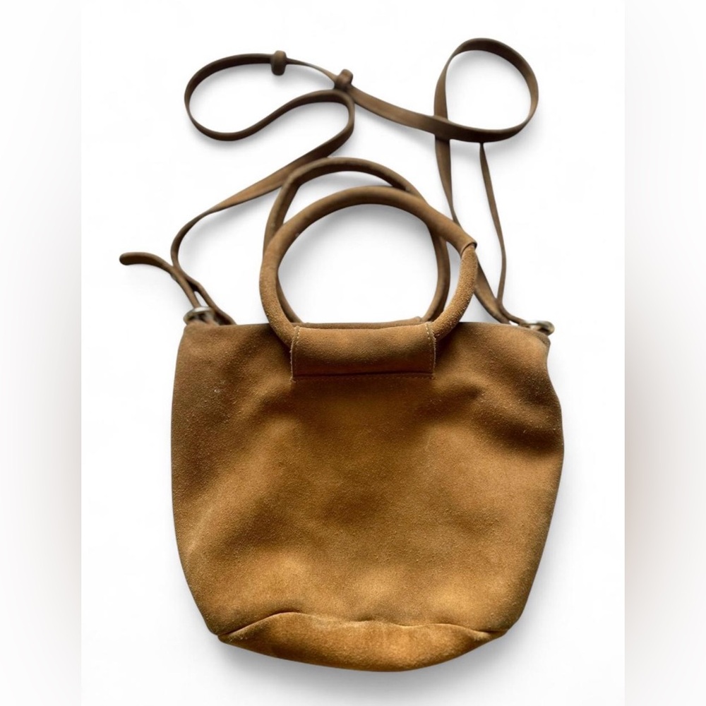 Monserat De Lucca Pecan Suede Crossbody Bag Size Small